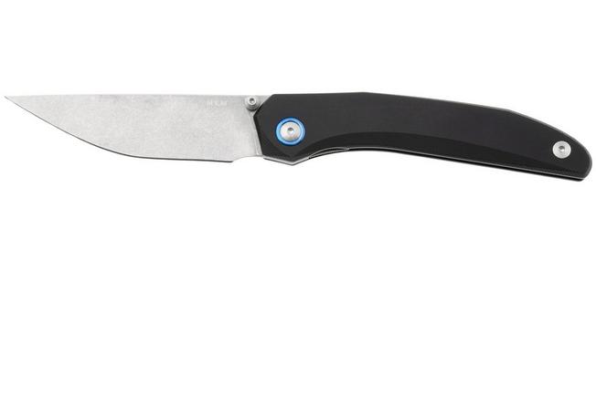 Image for MKM Detonario DT-ABK Stonewashed Böhler M390, Black Aluminium, pocket knife, TNT Knives design