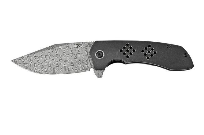 Immagine per Kansept Entity K1036B3 Damascus, Black Titanium coltello da tasca, Nalu Knives design