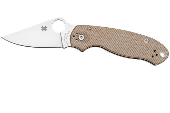 Image for Spyderco Para 3 CPM Cru-Wear C223MPCW Brown Canvas Micarta, pocket knife