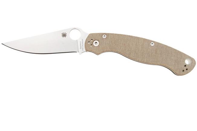 Afbeelding voor Spyderco Military 2 CPM Cru-Wear C36MPCW2 Brown Canvas Micarta zakmes