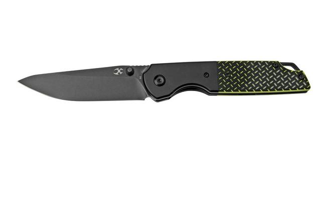 Immagine per Kansept Warrior T1005S2 Black Drop Point, Black & Green G10 coltello da tasca, Kim Ning design