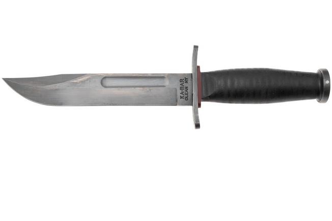 Immagine per KA-BAR State & Union USN Red Spacer SU6425, Gun Blued 1095CV, Stacked Leather, coltello fisso