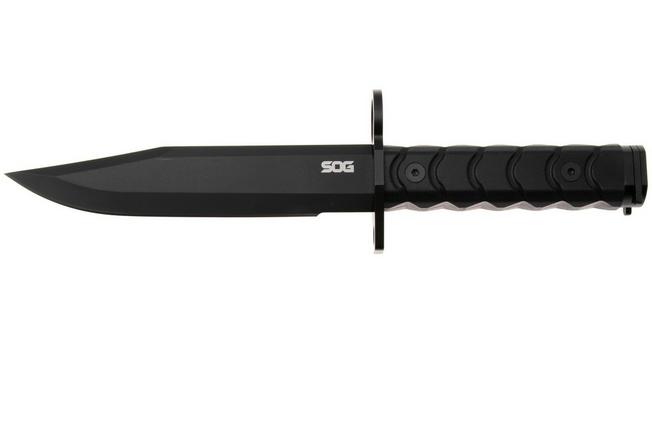 Image for SOG BAR15T BY1004-BX, Black PVD AUS-8 Clippoint, Black G10 fixed knife