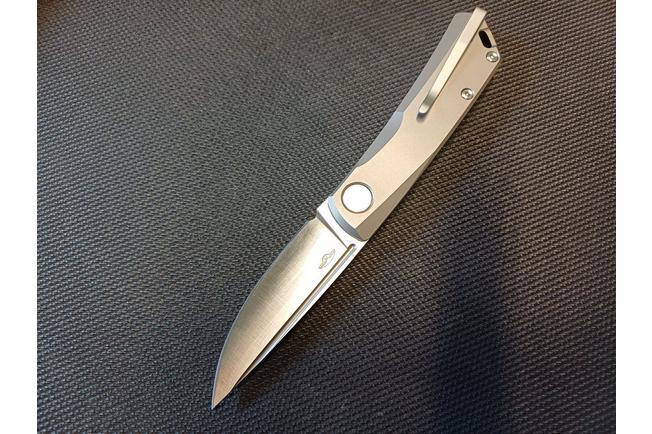 Image for Real Steel Luna Titan 7001ST, Böhler N690, Titanium Slipjoint, pocket knife, Poltergeist Design
