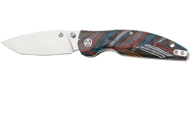 Afbeelding voor QSP Knife Turtle Punk QS158-A1 Stonewashed 14C28N Colorful G10, zakmes, Keanu Alfaro design