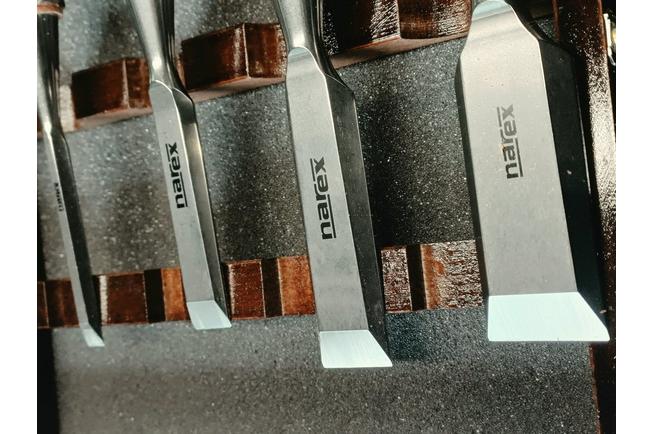 Imagen para Narex Richter Premium Bevel Edge Butt Chisel Set 853800, set de 4 cinceles, 6-13-19-25 mm
