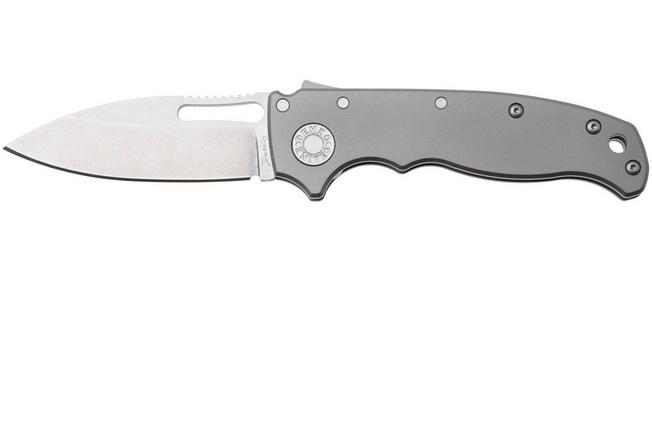 Imagen para Demko AD20.5 Slicer Shark AD205-3V-SMTH-TI-SS, Stonewashed CPM-3V, Gray Smooth Titanium, navaja