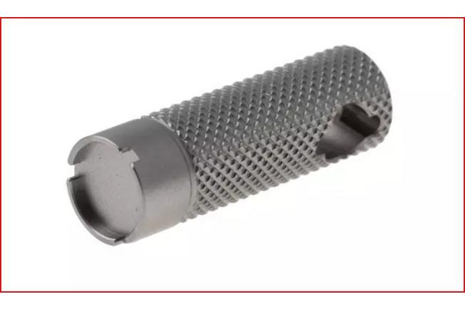 Imagen para Reate Mantis Satin Elmax, Patterned Bead Blasted Titanium, navaja