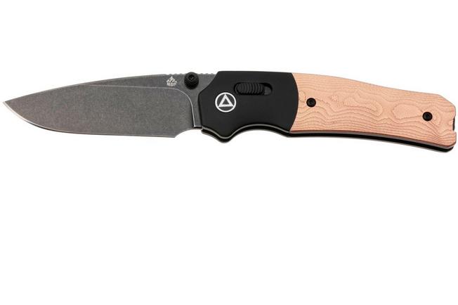 Afbeelding voor QSP Knife Vault QS157-D2 Blackwashed 14C28N, Copper Foil G10, zakmes, Jacob Lundquist design