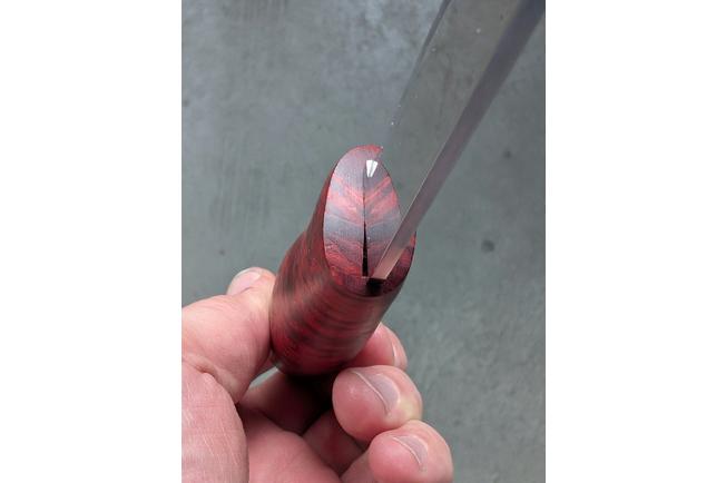 Image for Helle Allmenn 200008 Polished 12C27 Red Curly Birch, fixed knife