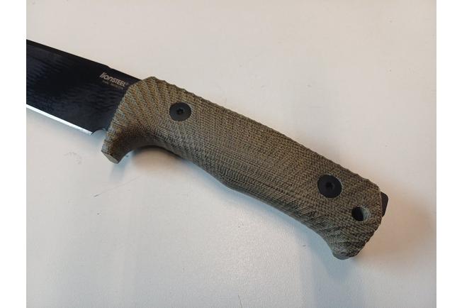 Image for LionSteel T5B-CVG Green Canvas Micarta Black fixed knife