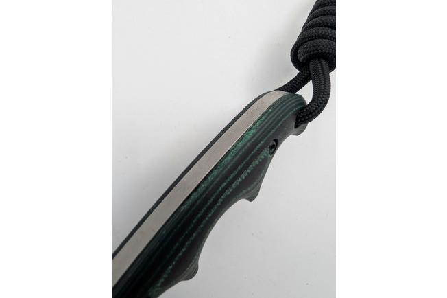 Image for CRKT Minimalist Nessmuk 2376 Stonewashed D2, Green Black Micarta, neck knife, Alan Folts design