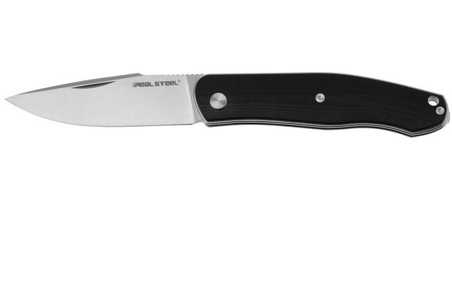 Afbeelding voor Real Steel Serenity 7681B Satin, Black G10, slipjoint zakmes, Ivan Braginets design