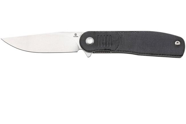 Afbeelding voor Tenable Knives Einar T2072A3 Stonewashed Nitro-V, Black Micarta, zakmes, Justin Lundquist design