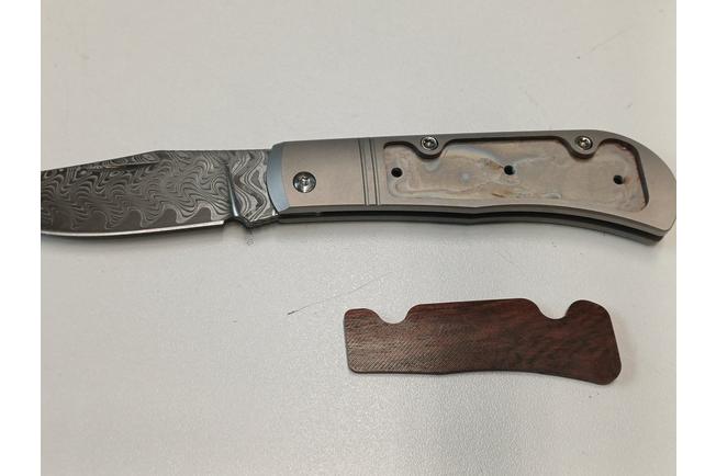 Image pour Kizer Vanguard Trestle V3761A2 Acid Washed Damascus, Titanium Mkuruti Inlay, couteau de poche, Azo design
