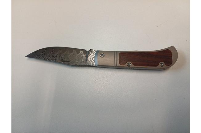Image pour Kizer Vanguard Trestle V3761A2 Acid Washed Damascus, Titanium Mkuruti Inlay, couteau de poche, Azo design