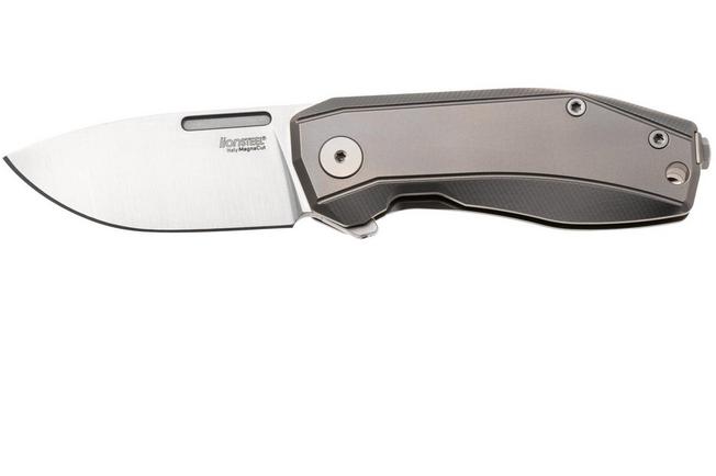 Image for LionSteel Nano NA01-GY Frame Lock, Magnacut, Grey Titanium, pocket knife
