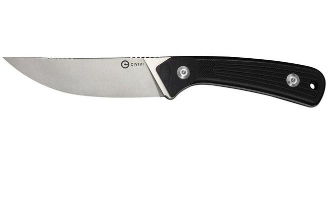 Imagen para Civivi Carveth C25040-1, Stonewashed AEB-L, Black G10, cuchillo de caza