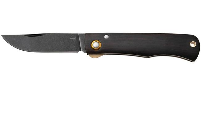 Afbeelding voor Böker Plus Rusticus Medium All Black 01BP0042, Blackwashed 420 Stainless Steel, Ebony Wood zakmes