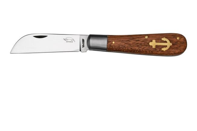 Image for Otter Anchor Knife 173 Large Carbon, Sapeli, Brass Anchor, pocket knife