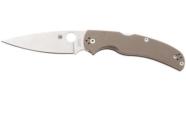 Afbeelding voor Spyderco Native Chief C244GPBN15V, Sprint Run, Stonewashed CPM 15V, Brown G10 zakmes