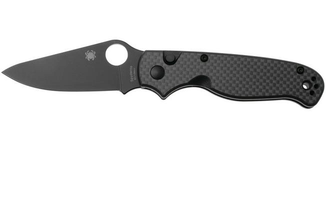 Afbeelding voor Spyderco ButtonUp C275CFPBK, Black Oxide 8Cr13MoV, Black Laminated G10/Carbon Fiber zakmes, Eric Glesser design