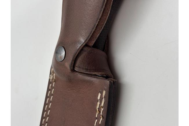 Afbeelding voor LionSteel Acha AH BLN Satin M390, Natural Burlap Micarta, Titanium Guard, vaststaand mes