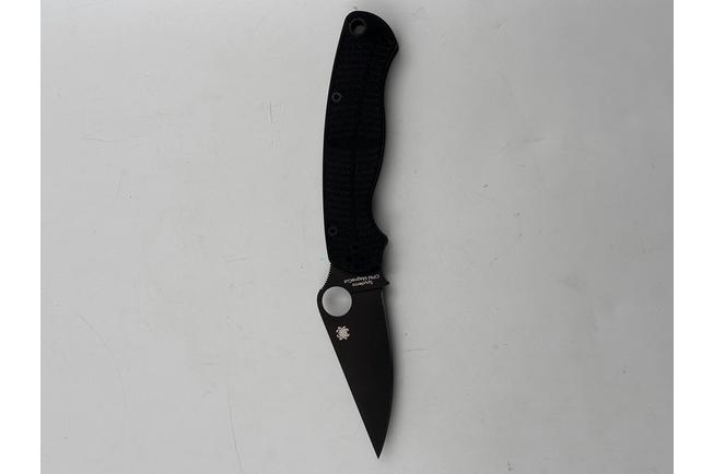 Afbeelding voor Spyderco Paramilitary 2 Salt, CPM MagnaCut Black DLC, Black G10 C81GMCBKP2 zakmes