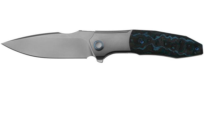 Image pour WE Knife Archeozoic WE23091-4 Bead Blasted Titanium Arctic Storm Fat Carbon Inlay, couteau de poche