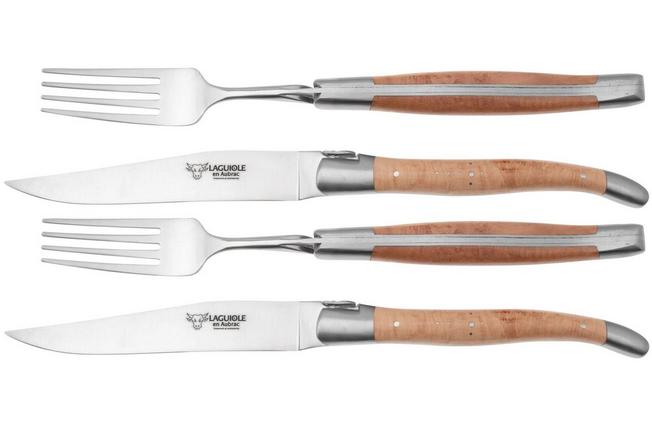Image for Laguiole en Aubrac CCF99BRIHL, 4-piece cutlery set, briar wood