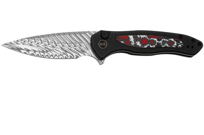 Afbeelding voor WE Knife Kitefin WE19002N-DS1, Fafnir Damasteel, Black Titanium, Nebula Fat Carbon Fiber, Limited Edition, zakmes