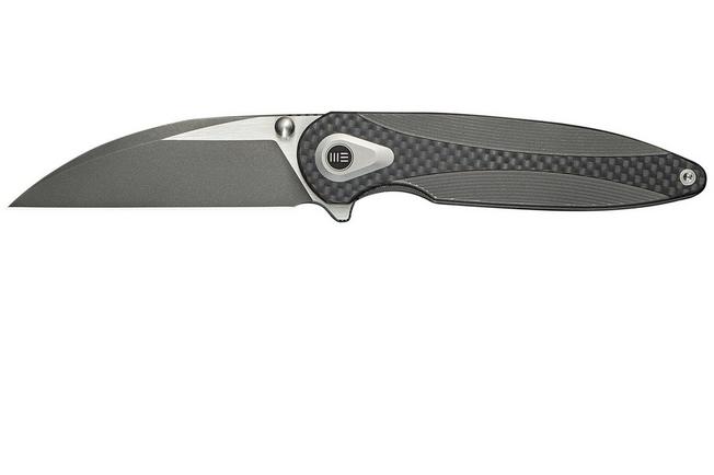Afbeelding voor WE Knife Zenthra WE24021C-2 Gray Stonewashed M390 Gray Titanium Twill Carbon Inlay, zakmes