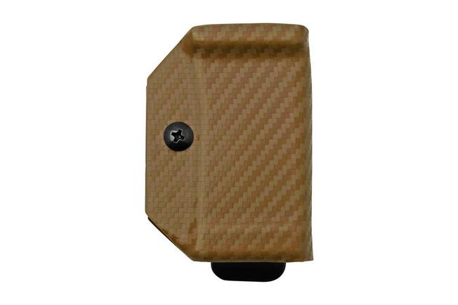 Image for Clip And Carry Kydex Sheath Victorinox Spirit, Carbon Fiber Brown VSPIRIT-CF-BRN belt holster