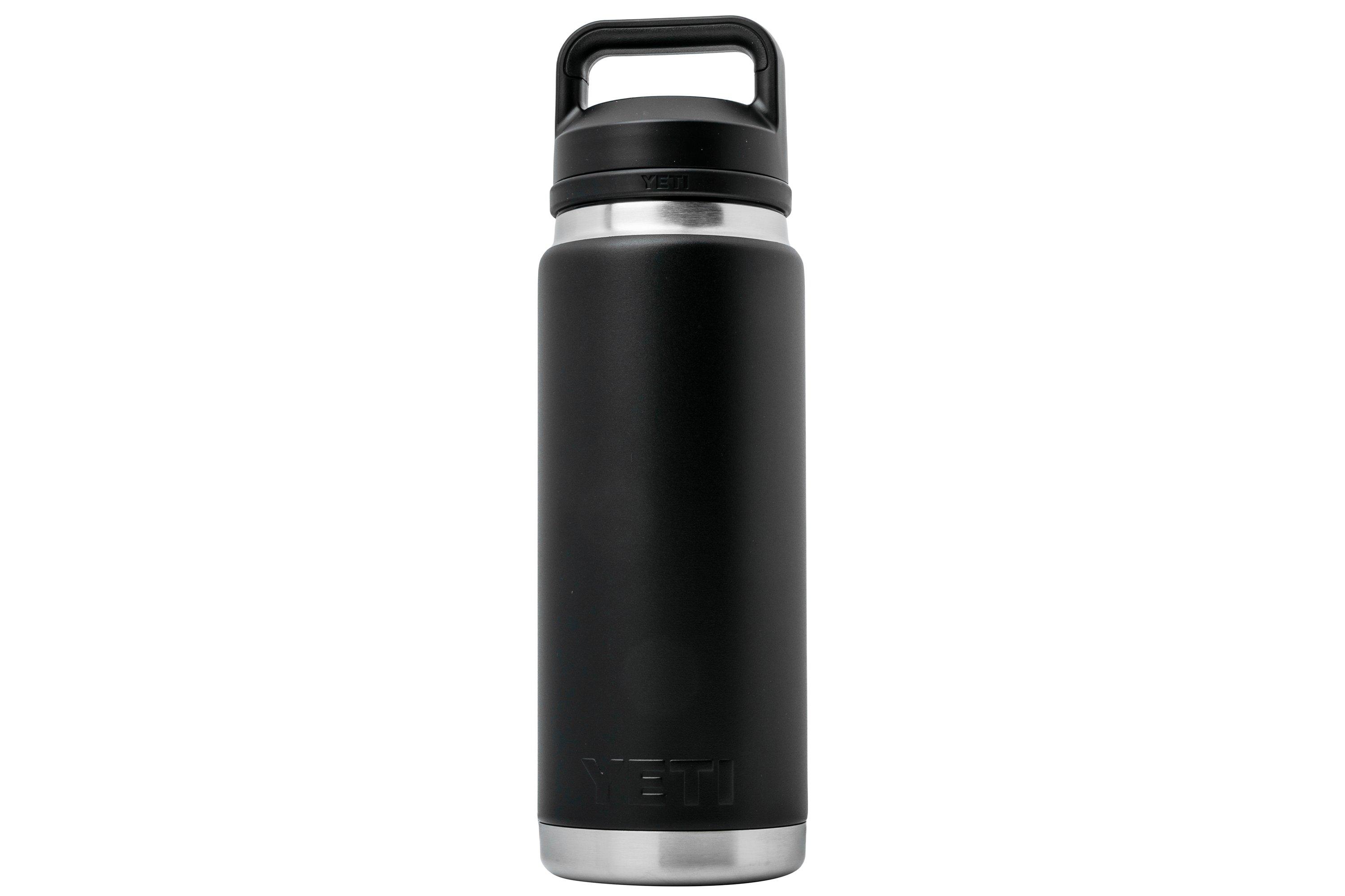 Yeti Rambler Bottle 26oz Chug Cap, Black, thermos bottle with