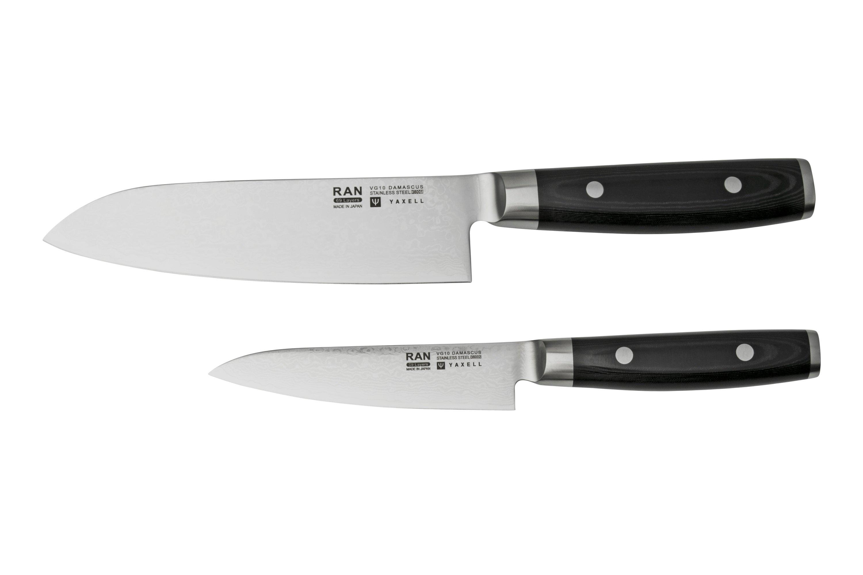 Yaxell Ran 36056, 3piece knife set santoku 16.5 cm, universal knife 12