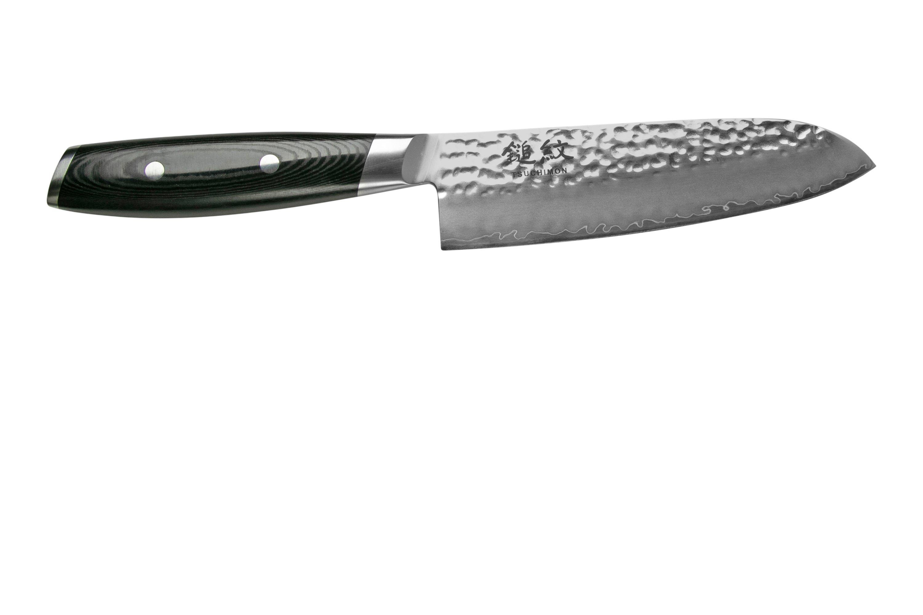 Santoku Japanese Chef Knife Micarta 7 Alveolado, Knives, Cuchillo