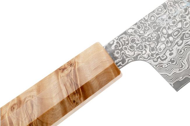 Bild für Yaxell Sazanami 37092, 95th Anniversary Limited Edition, SG2 Damascus, Octagonal Curly Maple, 2-teiliges Messerset