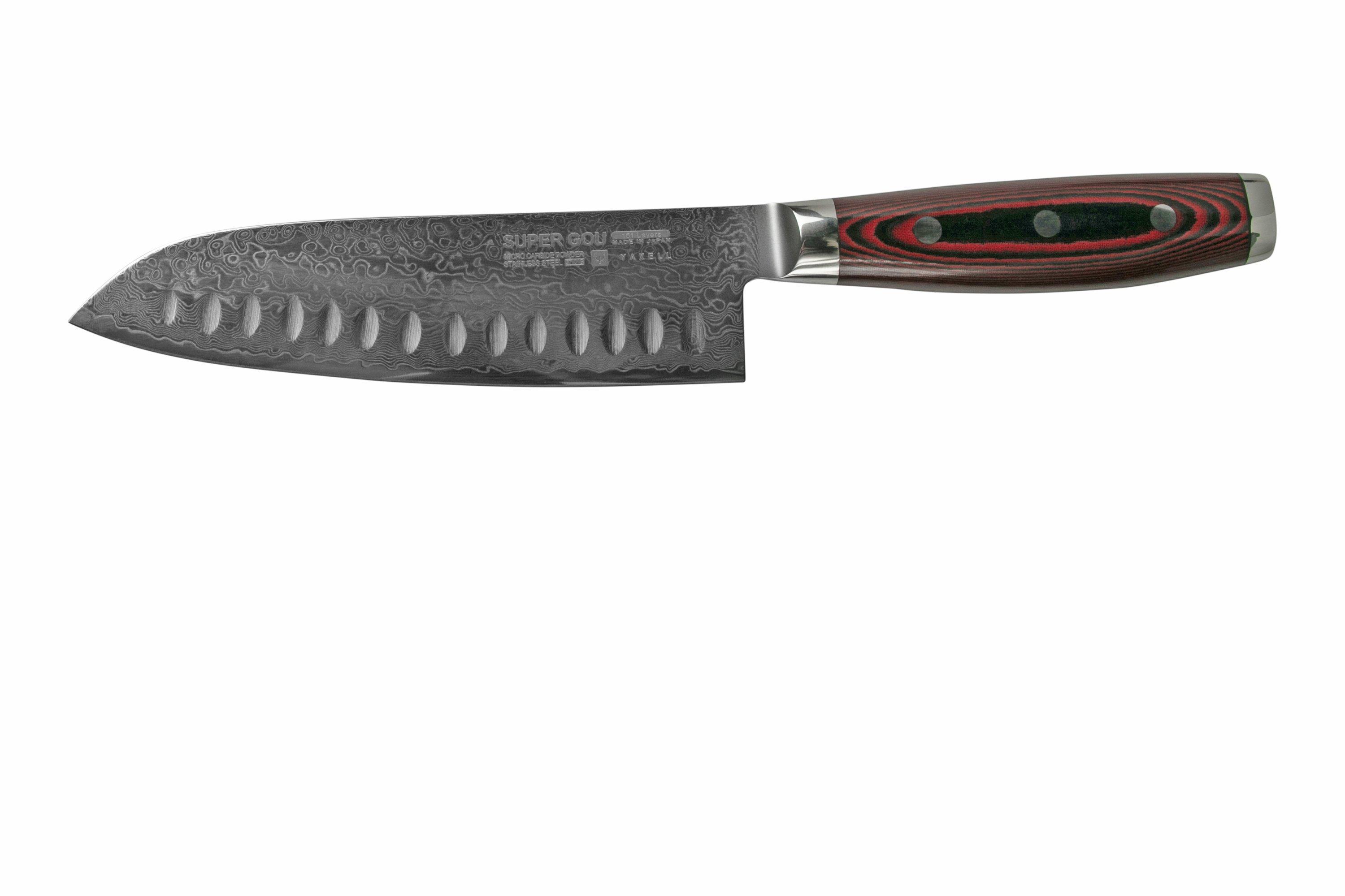 Yaxell Super Gou 37118 santoku with dimples 161layer damascus steel