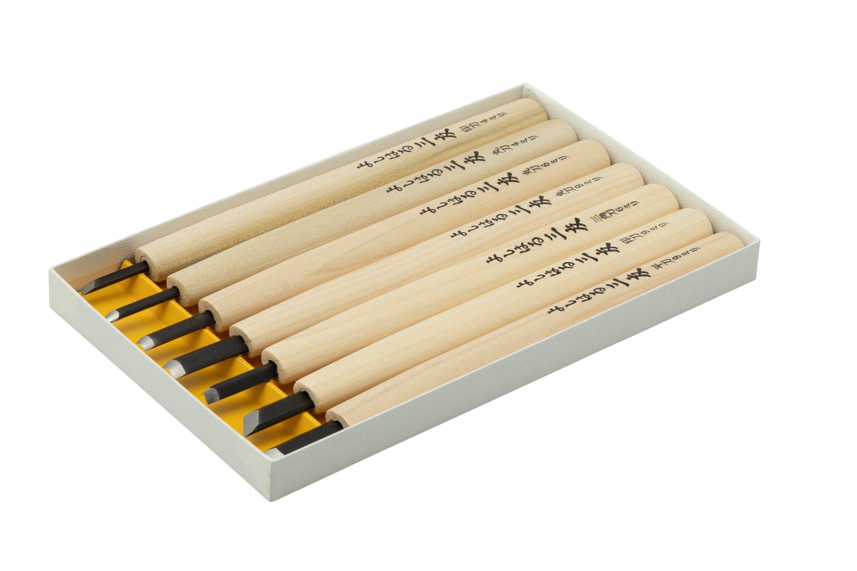 Yoshiharu Y7 Mitomoto Japanese wood carving knives, set of 7