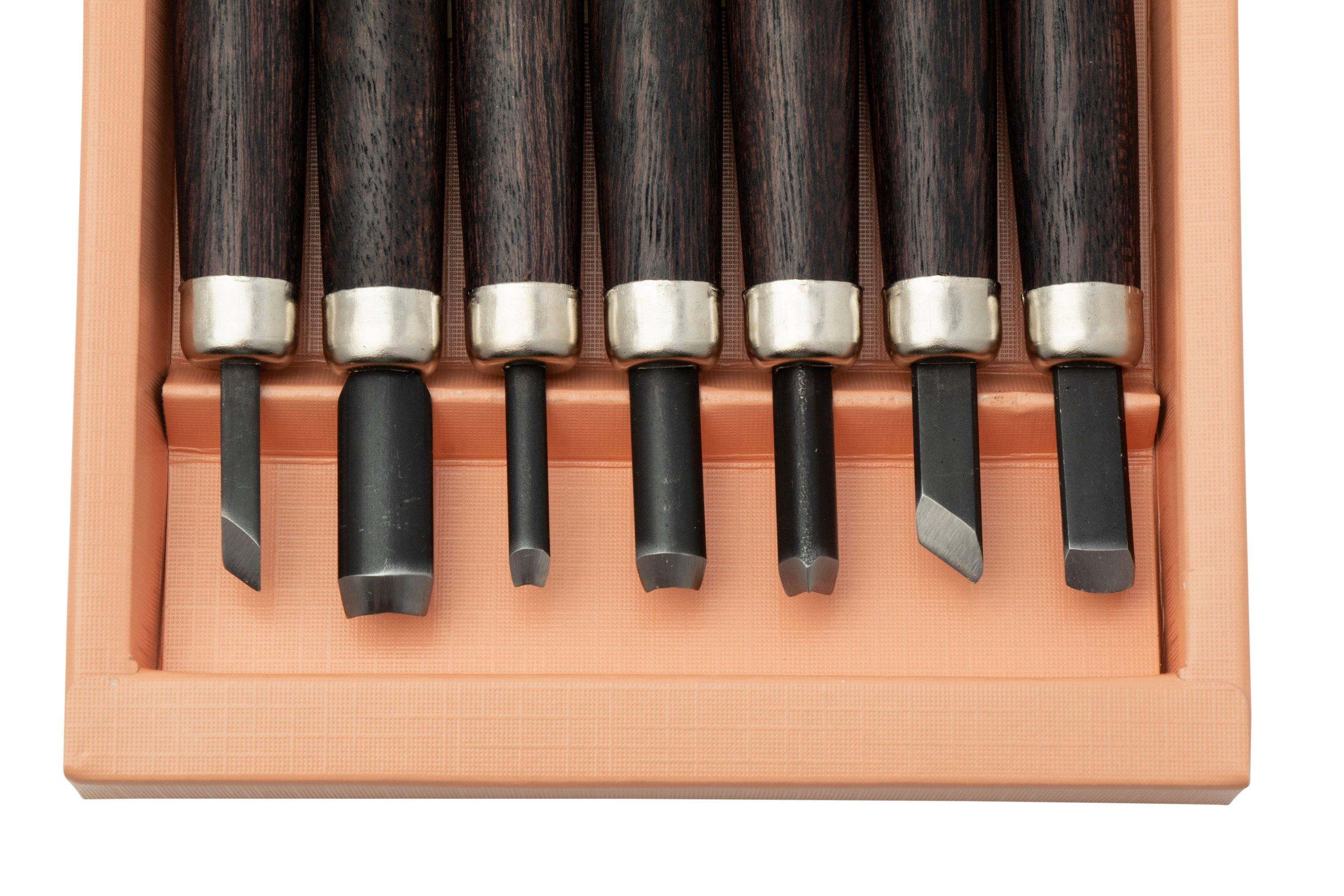 Yoshiharu H-7 Japanese wood carving knives, set of 7