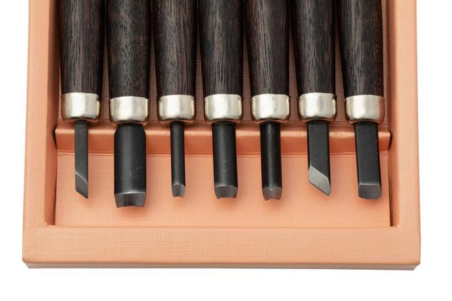 Yoshiharu H-7 Japanese wood carving knives, set of 7 