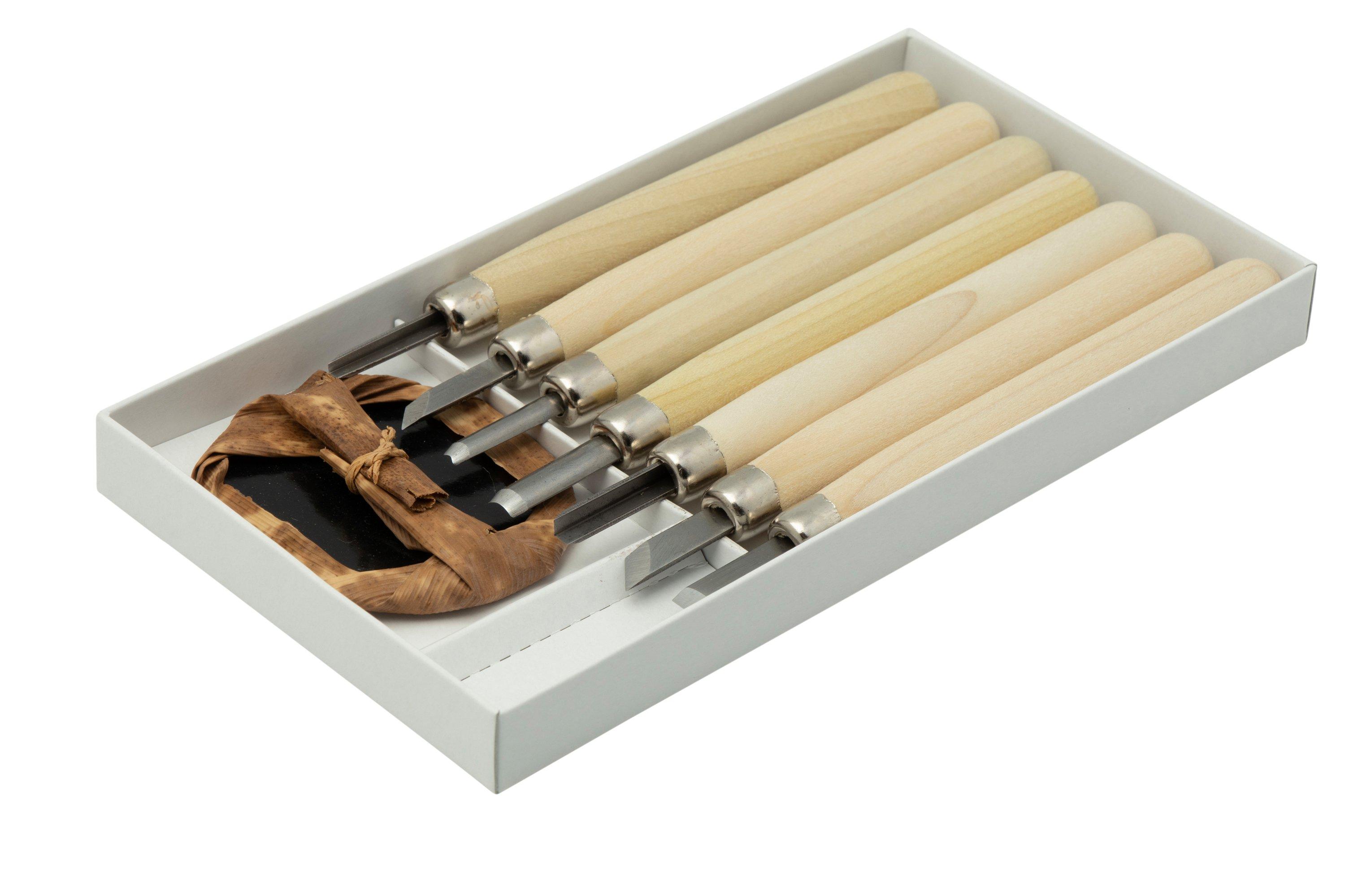 Yoshiharu L7 Maruichi Japanese wood carving knives, set of 7 with