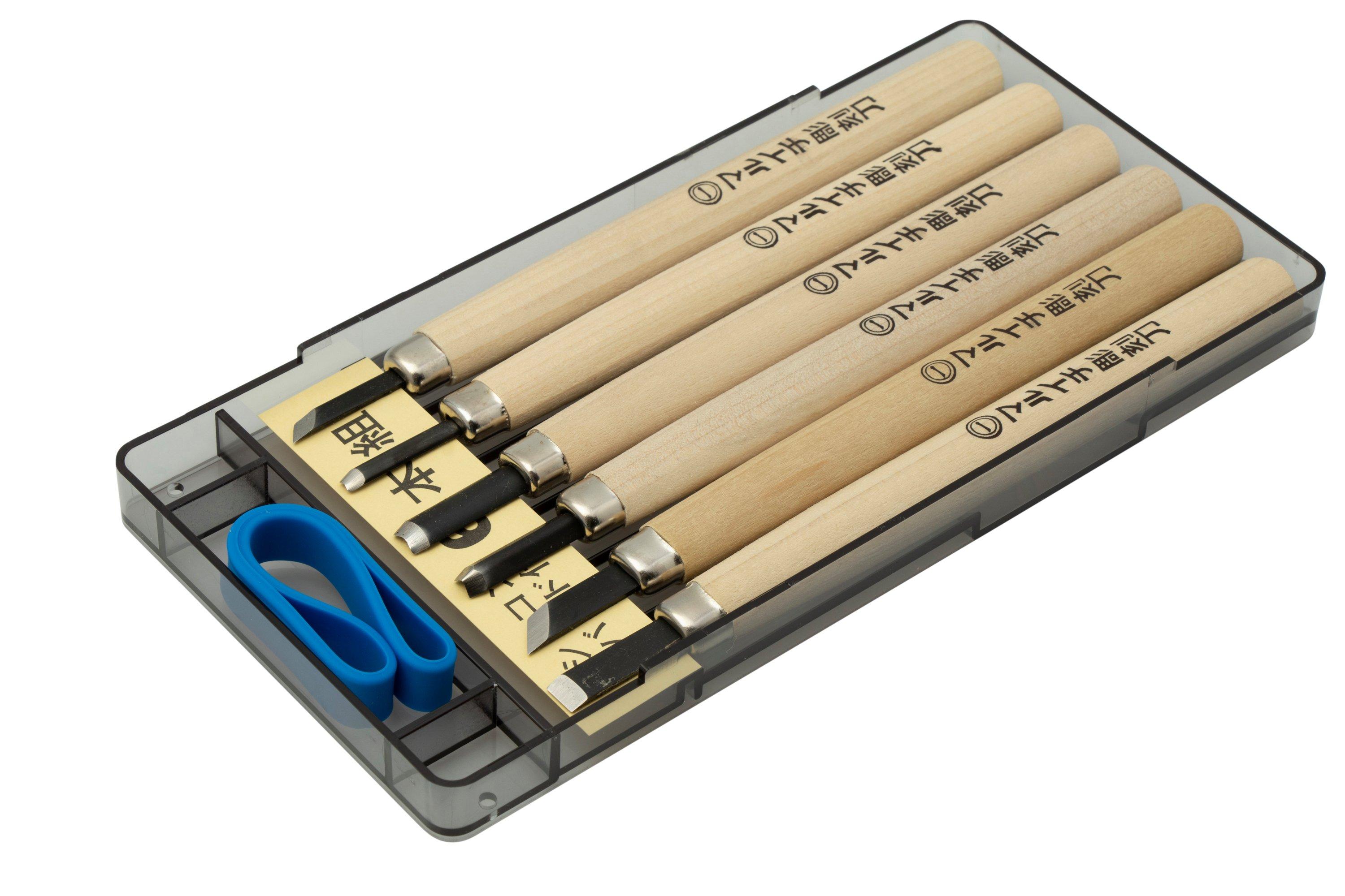 Yoshiharu KL6 Maruichi Japanese wood carving knives, set of 6 in