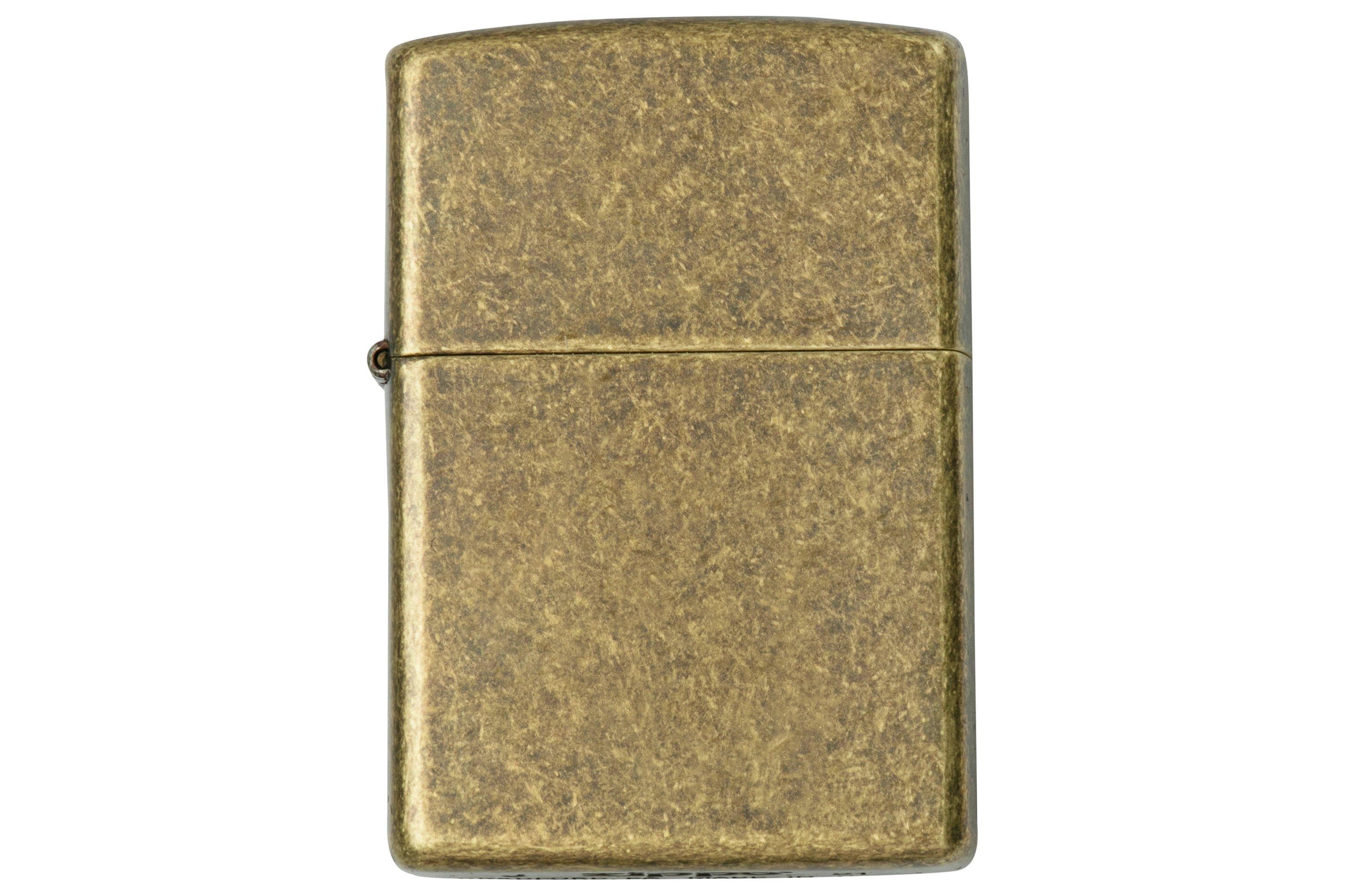 Zippo Flat Bottom Antique Brass 60001567, lighter Advantageously