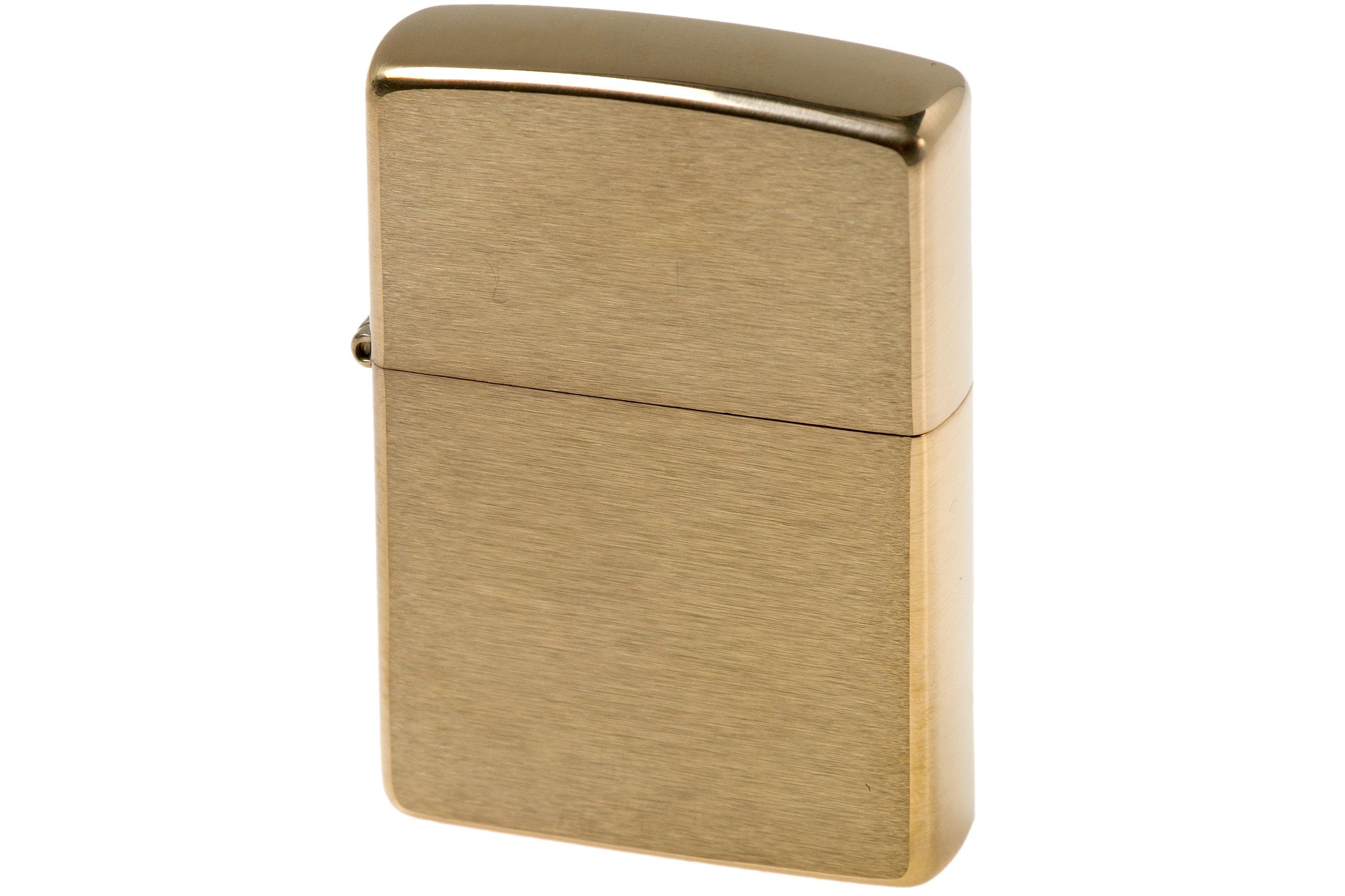 Vintage Zippo Lighter Benzina Accendino 204PL Solid Brass Pipe Con Originale  #E6