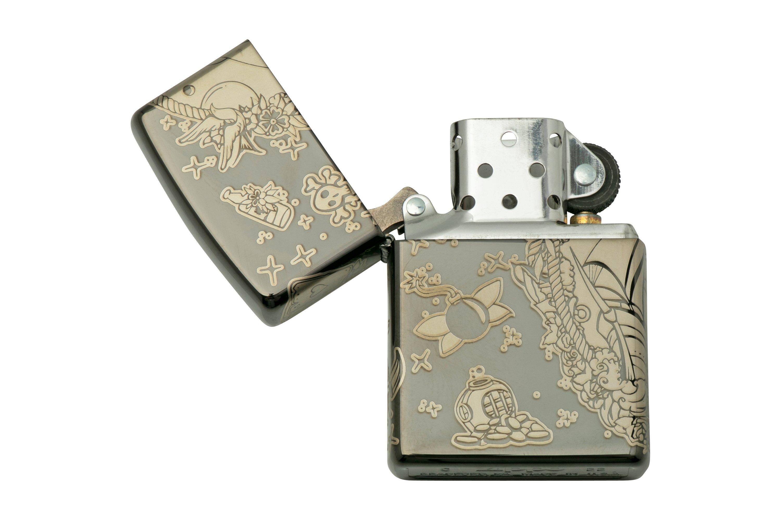 Accendino Zippo EINS Zwei Design | Originale In Ottone, Ricaricabile, Made In USA, Collezione 2020