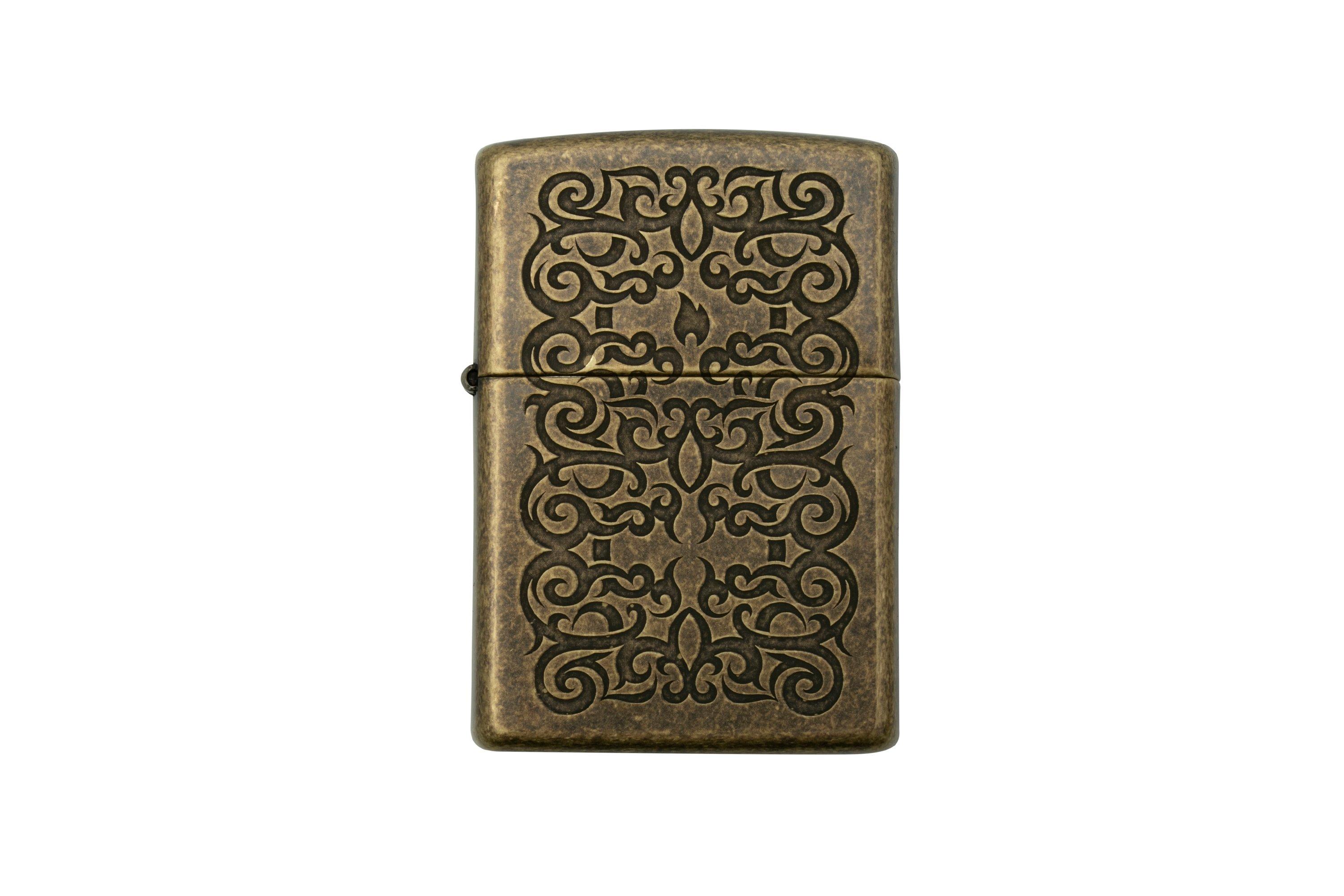 Zippo Pattern Design Armor High Polish Brass Pocket Lighter 