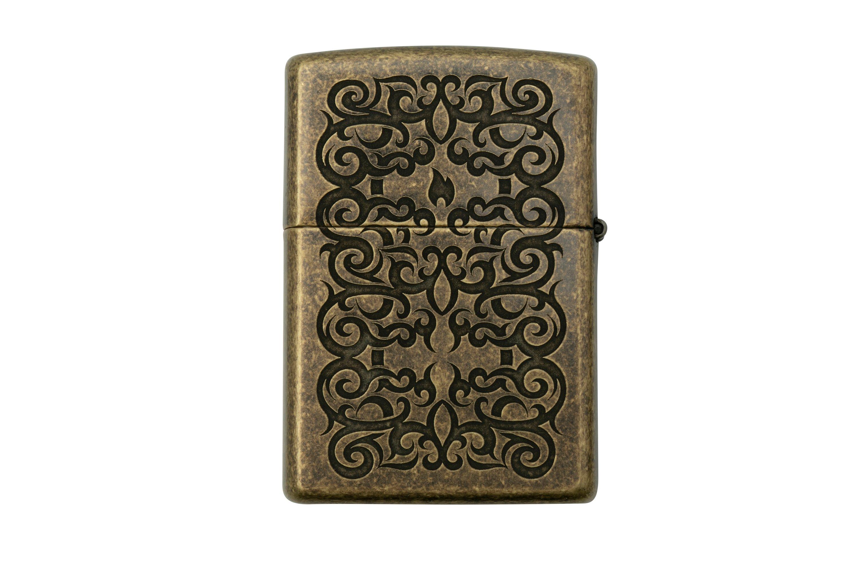 Encendedor personalizado Brass Armor Zippo - Grabado gratuito con monograma  entrelazado