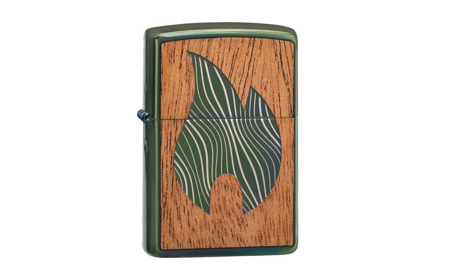 Zippo Woodchuck Mahogany Flame High Polish Green 49057000002