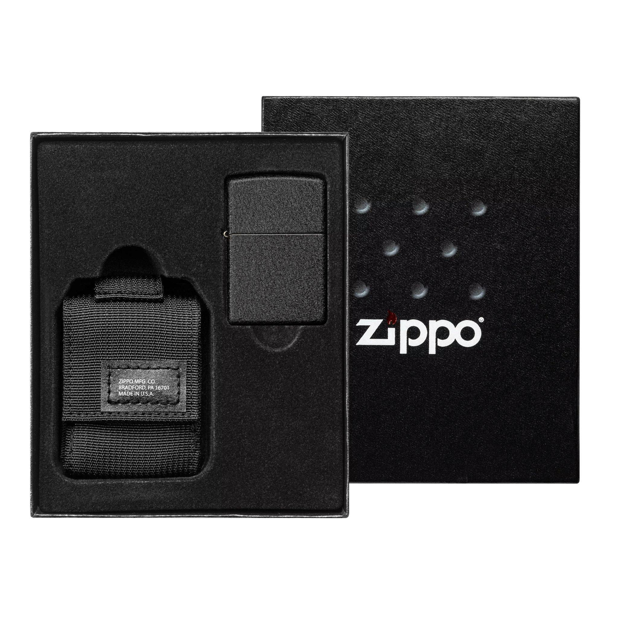 Amazon.com: Zippo Black Tactical Pouch and Black Crackle